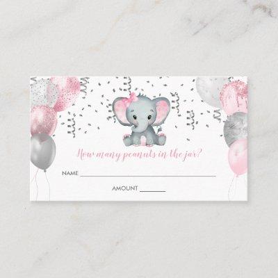 Cute Girl Elephant Pink Balloons Baby Shower Guess