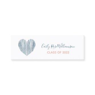 Cute Girly Boho Heart Graduation Name Calling Card