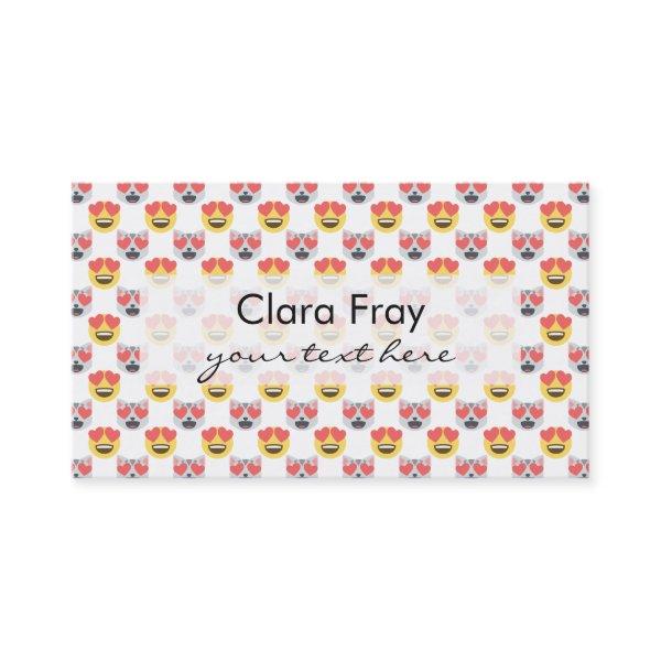 Cute Girly In Love Hearts Cat Emoji Pattern