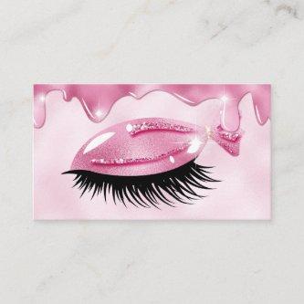 Cute Girly Lashes Pink Glitter Drips