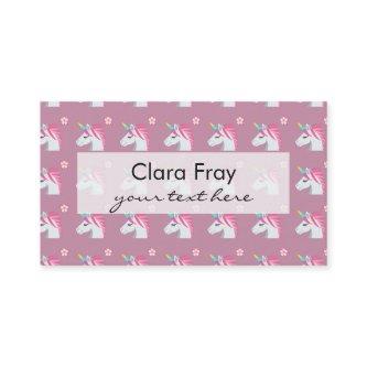 Cute Girly Pink Unicorn Flower Emoji Pattern