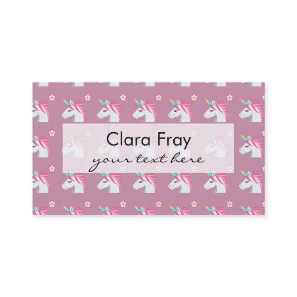 Cute Girly Pink Unicorn Flower Emoji Pattern