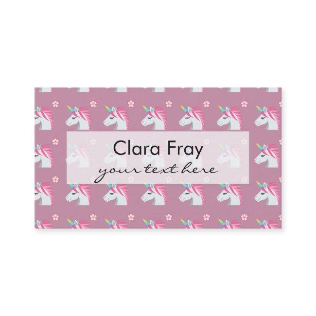Cute Girly Pink Unicorn Flower Emoji Pattern