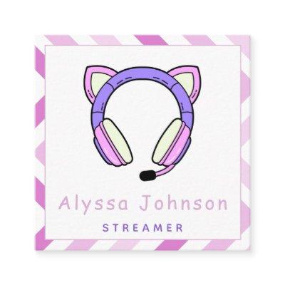 Cute & Girly Streamer Gamer Headset Trendy Cool Square