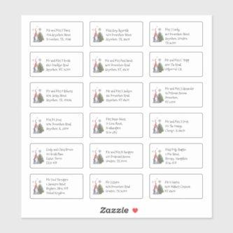Cute Gnome Christmas 18 Individual Name Addresses  Sticker