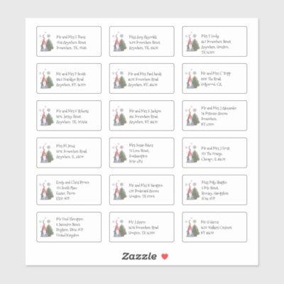 Cute Gnome Christmas 18 Individual Name Addresses  Sticker