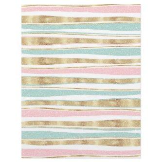 Cute Gold Stripes Doodles Pink Design Letterhead