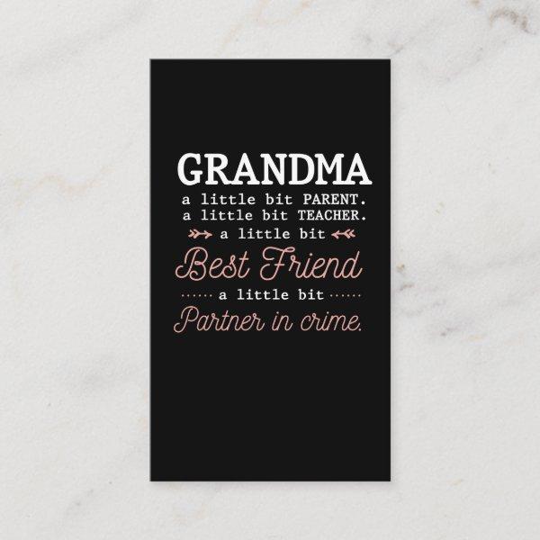 Cute Grandma Best Grandmother Partner In Crime