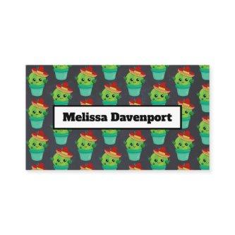 Cute Green Cactus in a Red Sombrero Pattern