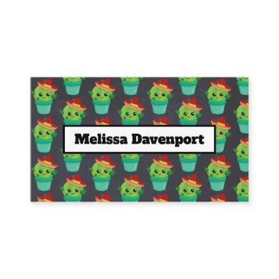 Cute Green Cactus in a Red Sombrero Pattern