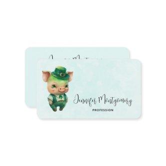 Cute Green Fairytale Pig in Fancy Attire
