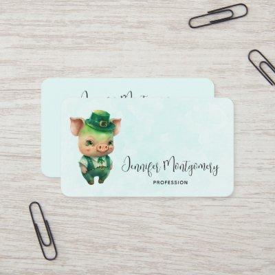 Cute Green Fairytale Pig in Fancy Attire
