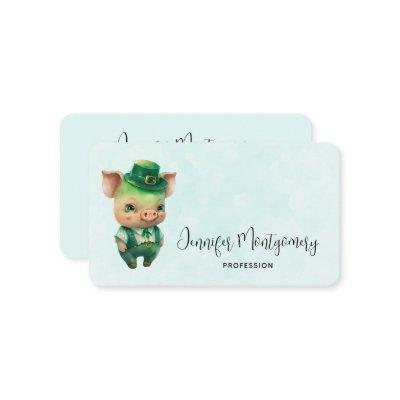 Cute Green Fairytale Pig in Fancy Attire