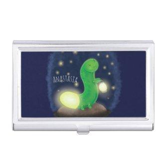 Cute green glow worm cartoon illustration  case