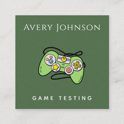 Cute Green Joystick Gaming Theme Gamer Testing Square