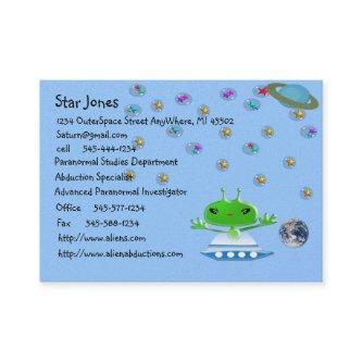 Cute Green Outer Space Aliens with Space Ship