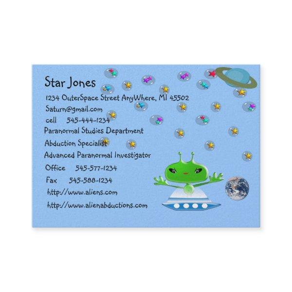Cute Green Outer Space Aliens with Space Ship