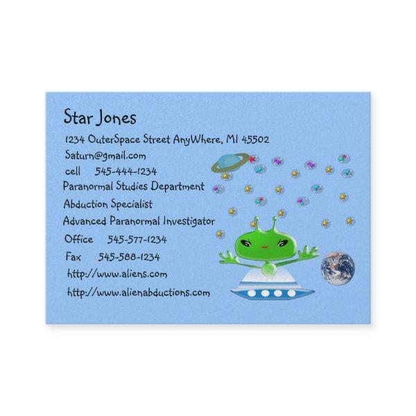 Cute Green Outer Space Aliens with Space Ship