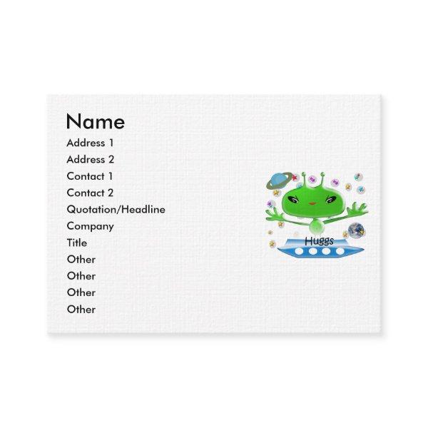 Cute Green Outer Space Aliens with Space Ship