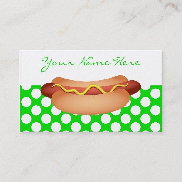 Cute Green Polka Dots & Tasty Hotdog Snack Design