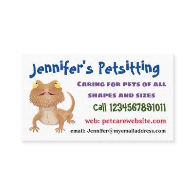 Cute happy bearded dragon lizard cartoon