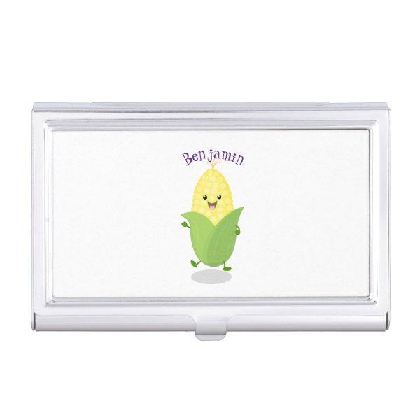 Cute happy corn cartoon illustration case