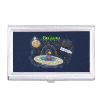 Cute happy fish ufo space cartoon illustration  case