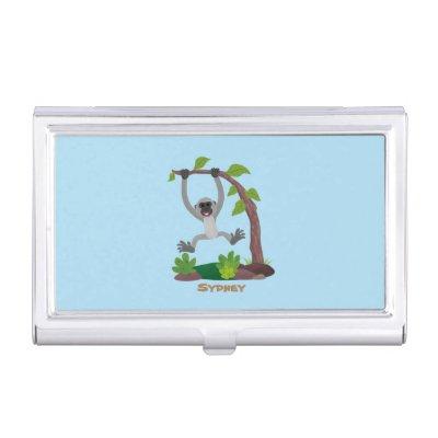 Cute happy gibbon ape cartoon illustration  case