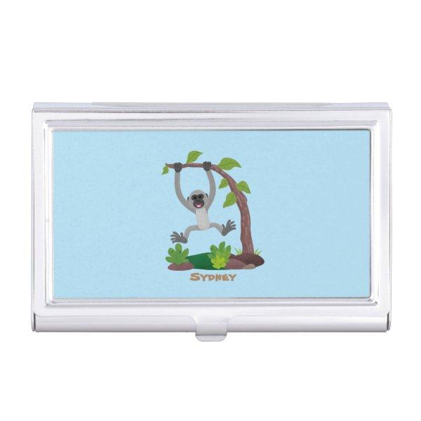Cute happy gibbon ape cartoon illustration  case