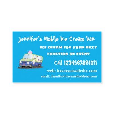 Cute happy ice cream truck cartoon