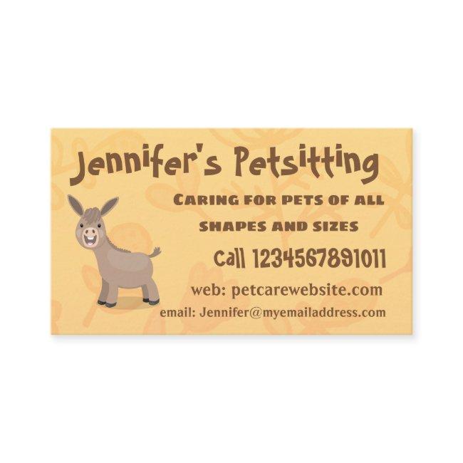 Cute happy miniature donkey cartoon illustration
