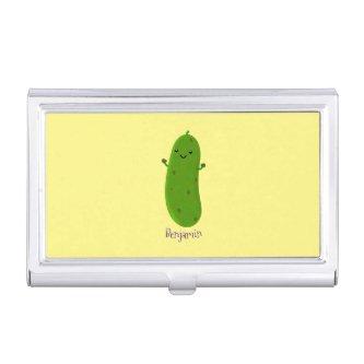Cute happy pickle cartoon illustration  case