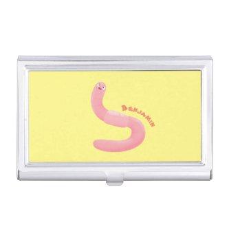 Cute happy pink earthworm cartoon  case