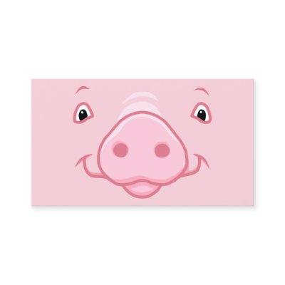 Cute Happy Pink Pig Face