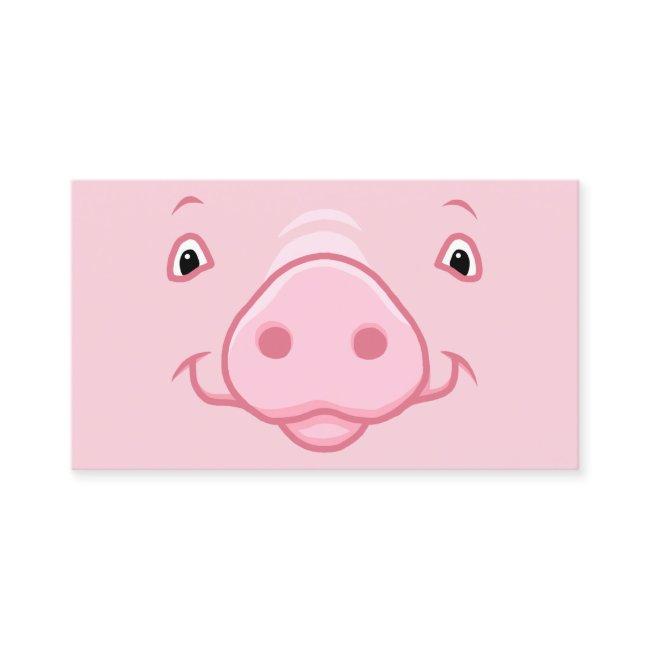 Cute Happy Pink Pig Face