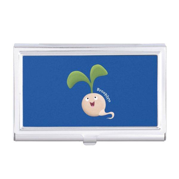 Cute happy seed sprout cartoon illustration  case
