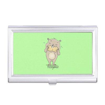 Cute happy smiling hamster with peanut cartoon  case