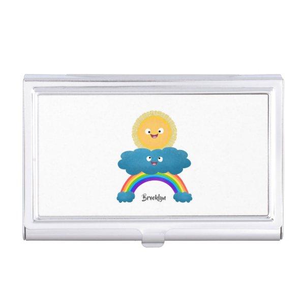 Cute happy sun cloud rainbow cartoon  case