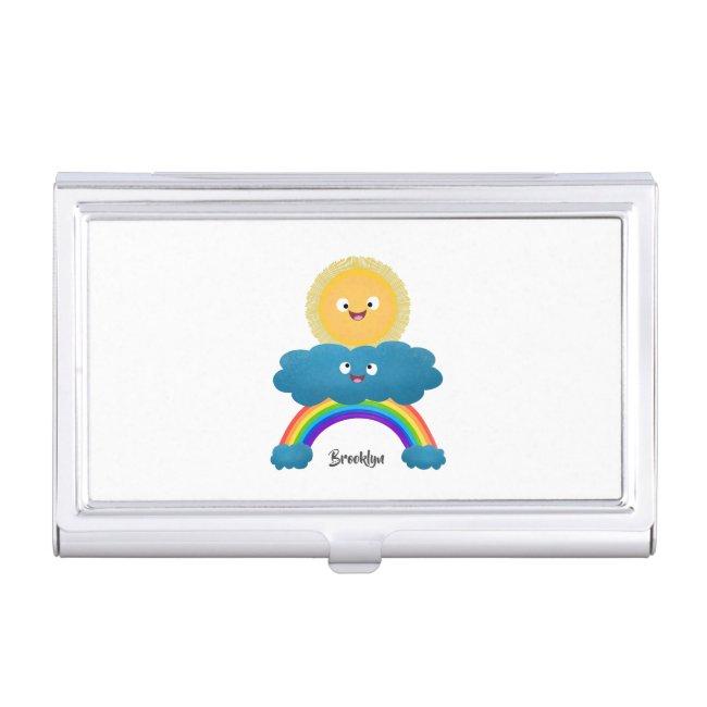 Cute happy sun cloud rainbow cartoon  case