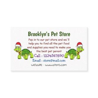 Cute happy tortoise wearing Santa hat