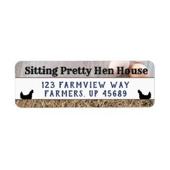 Cute Hen House Backyard Farm Chickens and Eggs Label