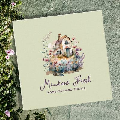 Cute House Cleaning Service Floral Square