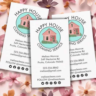 Cute House Logo Cleaning Home Services Social Icon