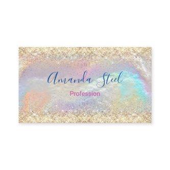 Cute iridescent faux gold glitter appointment card