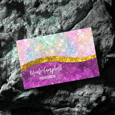 Cute iridescent fuchsia gold faux glitter monogram  magnet