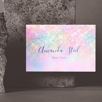 Cute iridescent unicorn ombre glitter  magnet