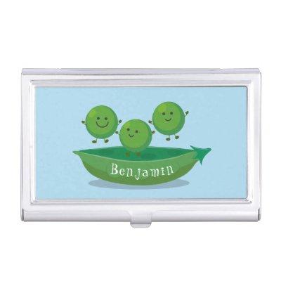 Cute jumping peas in pod cartoon illustration  case