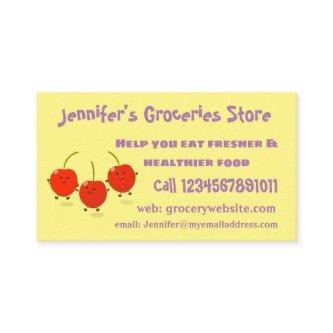 Cute jumping red cherries cartoon illustration