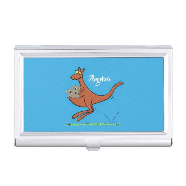 Cute kangaroo and koalas cartoon illustration  case