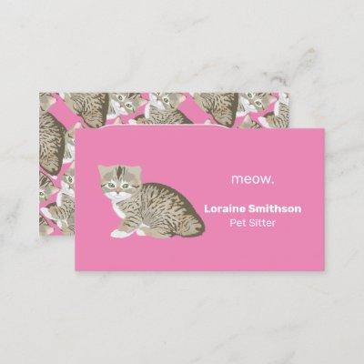 Cute Kawaii Cat Sitter Pink